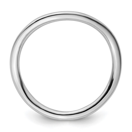 Sterling Silver Stackable Expressions Polished Rhodium-Plated-Plate Wave Ring, 1.5 mm - QSK714 - View 2