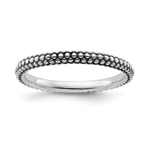 Sterling Silver Stackable Expressions Antiqued Ring, 2.5 mm - QSK799