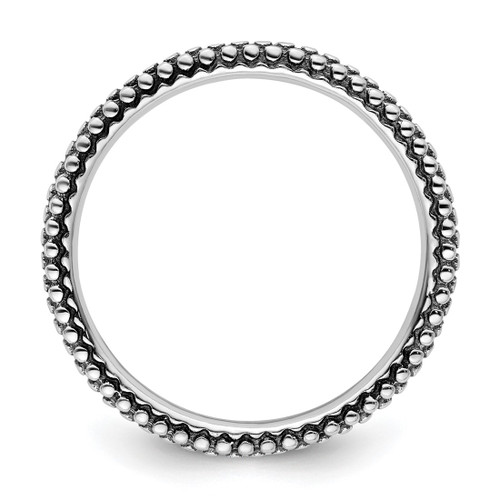 Sterling Silver Stackable Expressions Antiqued Ring, 2.5 mm - QSK799 - View 2
