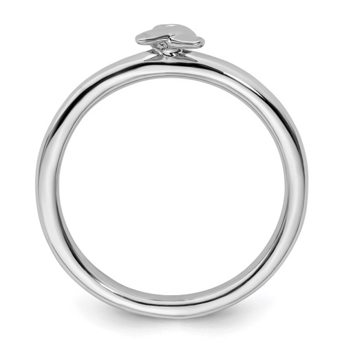 Rhodium-Plated Sterling Silver Stackable Expressions Awareness Ribbon Ring, 2.25 mm - View 2