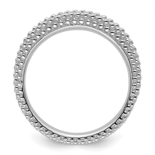 Sterling Silver Stackable Expressions Rhodium-Plated Domed Ring, 2.5 mm - QSK878 - View 2