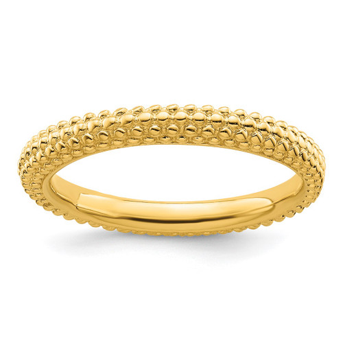 Sterling Silver Stackable Expressions Gold-Tone Domed Ring, 2.5 mm - QSK879