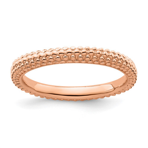 Sterling Silver Stackable Expressions Pink-Plated Domed Ring, 2.5 mm