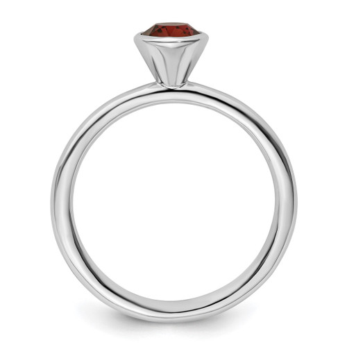 Rhodium-Plated Sterling Silver Stackable Expressions High 5 mm June Crystal Ring - View 2