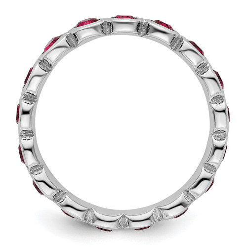 Rhodium-Plated Sterling Silver Stackable Expressions July Crystal Ring, 3.5 mm - View 2