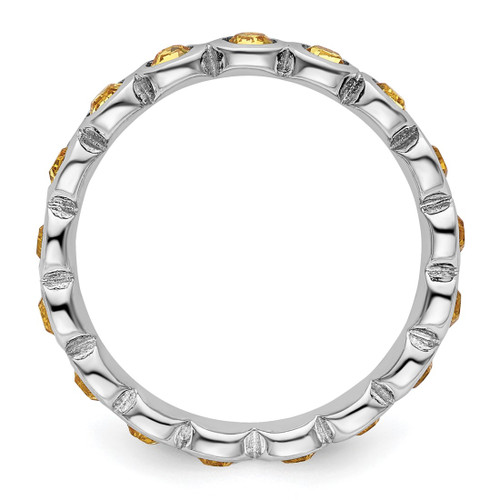 Rhodium-Plated Sterling Silver Stackable Expressions November Crystal Ring, 3.5 mm - View 2