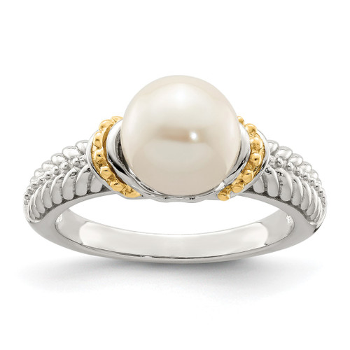 Shey Couture Sterling Silver Rhodium-Plated with 14K Accent 8-9 mm Cultured Freshwater Pearl Ring