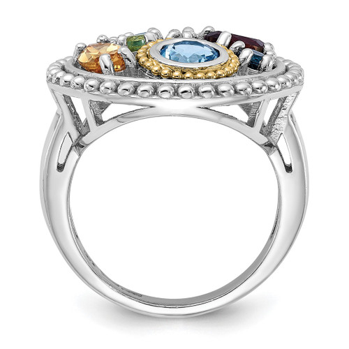 Shey Couture Sterling Silver Rhodium-Plated with 14K Accent.47Citrine 93Swiss Blue Topaz 15Light Blue Topaz 13Peridot 67Garnet 39Wht Topaz Ring - View 2