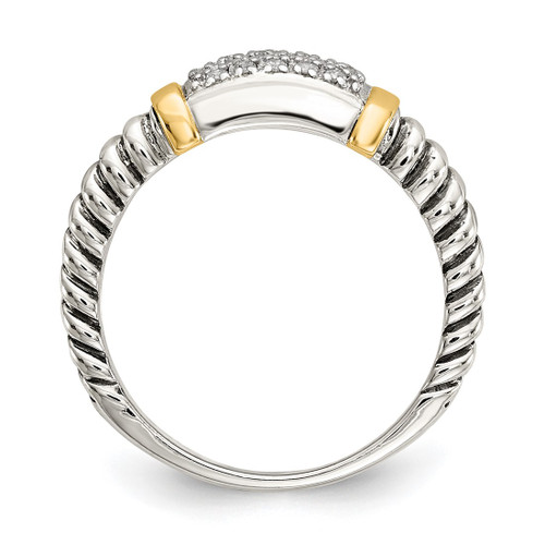 Shey Couture Sterling Silver with 14K Accent Antiqued 0.12ct Diamond Ring - View 2