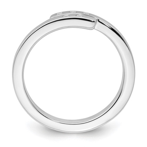 White Ice Sterling Silver Rhodium-Plated 0.053ct Diamond Ring, 5 mm - View 2