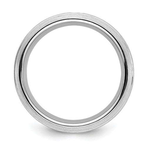 Cobalt Polished, Brushed & Grooved 0.05ct Diamond 8 mm Men'S Wedding Band - View 2