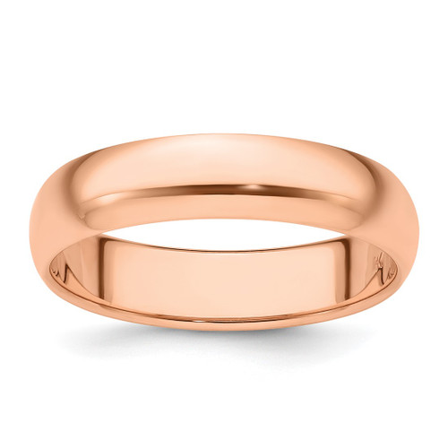 14K Rose Gold 5 mm Half-Round Wedding Band