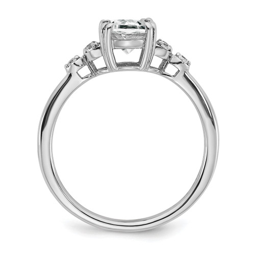 Sterling Silver Rhodium-Plated White Topaz and 0.06ct Diamond Ring - View 2