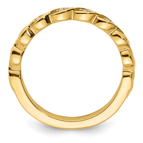 14K Yellow Gold Stackable Expressions 0.04ct Diamond Twist Ring, 2.67 mm - View 2