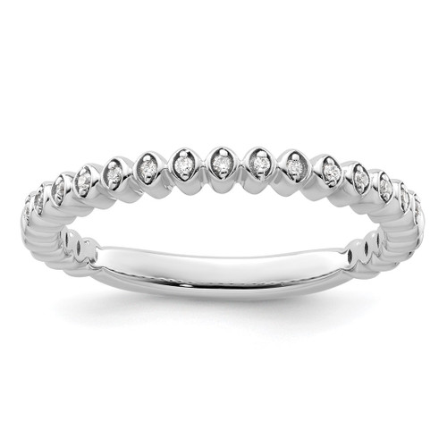 Rhodium-Plated 14K White Gold Stackable Expressions 0.045ct Diamond Ring, 2.25 mm