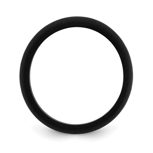 Silicone Black 5.7 mm Domed Wedding Band - View 2