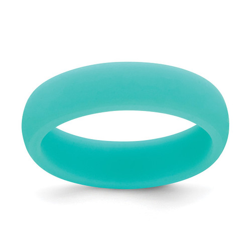 Silicone Sky Blue 5.7 mm Domed Wedding Band