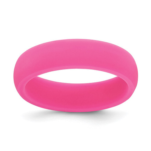Silicone Hot Pink 5.7 mm Domed Wedding Band