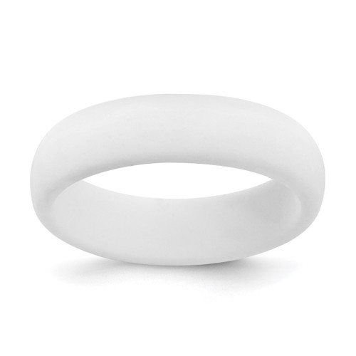Silicone White 5.7 mm Domed Wedding Band