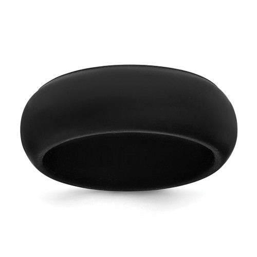 Silicone Black 8 mm Domed Wedding Band