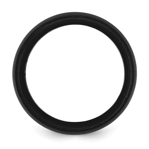 Silicone Black 8 mm Ridged Edge Wedding Band - View 2