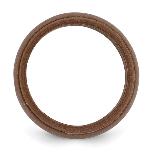 Silicone Bronze Metallic 8 mm Ridged Edge Wedding Band - View 2