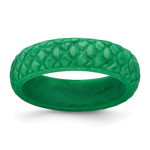 Silicone Green Mermaid Pattern 5.7 mm Domed Wedding Band