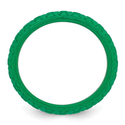 Silicone Green Mermaid Pattern 5.7 mm Domed Wedding Band - View 2