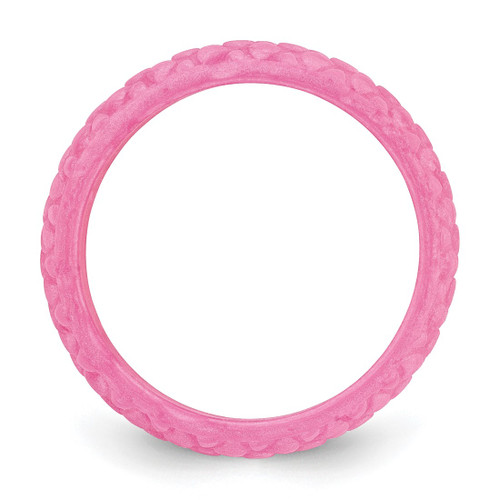 Silicone Pink Mermaid Pattern 5.7 mm Domed Wedding Band - View 2
