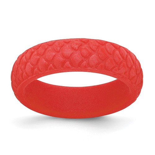 Silicone Red Mermaid Pattern 5.7 mm Domed Wedding Band