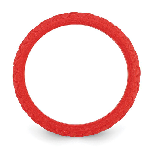 Silicone Red Mermaid Pattern 5.7 mm Domed Wedding Band - View 2