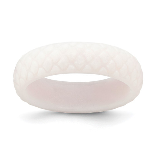 Silicone White Mermaid Pattern 5.7 mm Domed Wedding Band