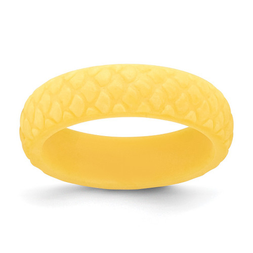 Silicone Yellow Mermaid Pattern 5.7 mm Domed Wedding Band