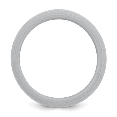 Silicone Silver Metallic 8 mm Wedding Band - View 2
