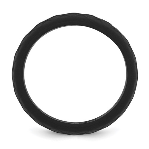 Silicone Black 8.70 mm Fish Scale Pattern Wedding Band - View 2