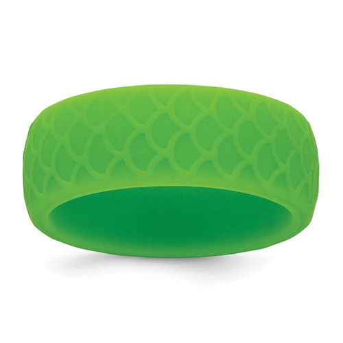 Silicone Light Green 8.70 mm Fish Scale Pattern Wedding Band