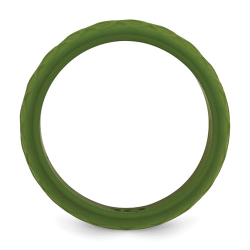 Silicone Olive Green 8.70 mm Fish Scale Pattern Wedding Band - View 2