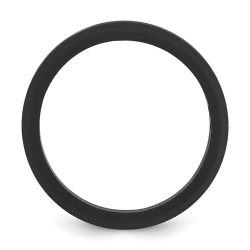 Silicone Black 4 mm Ridged Edge Wedding Band - View 2