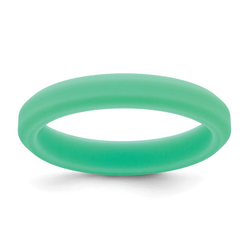 Silicone Mint Green 4 mm Ridged Edge Wedding Band