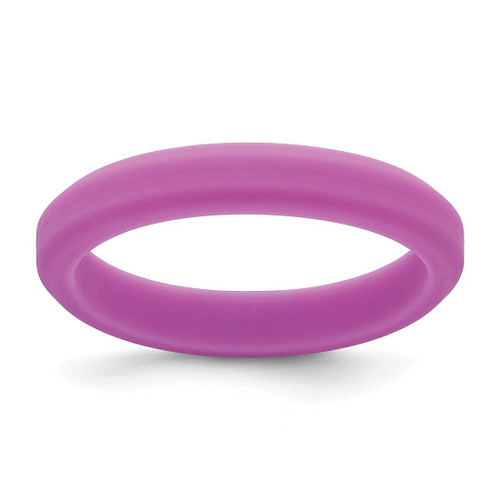 Silicone Purple 4 mm Ridged Edge Wedding Band