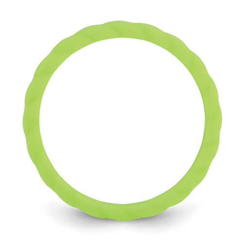 Silicone Bright Green 3 mm Braided Wedding Band - View 2