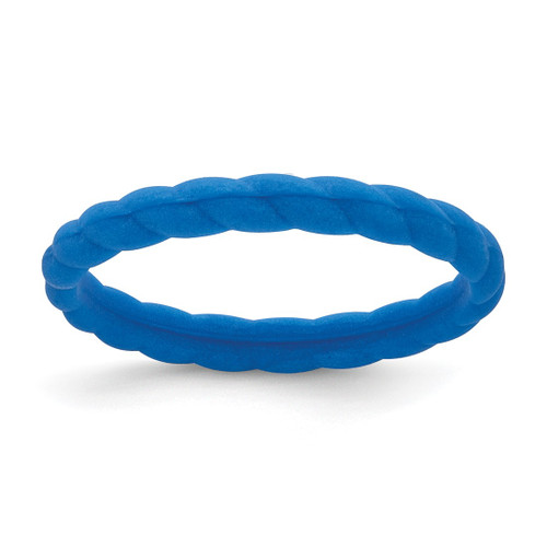 Silicone Blue 3 mm Braided Wedding Band
