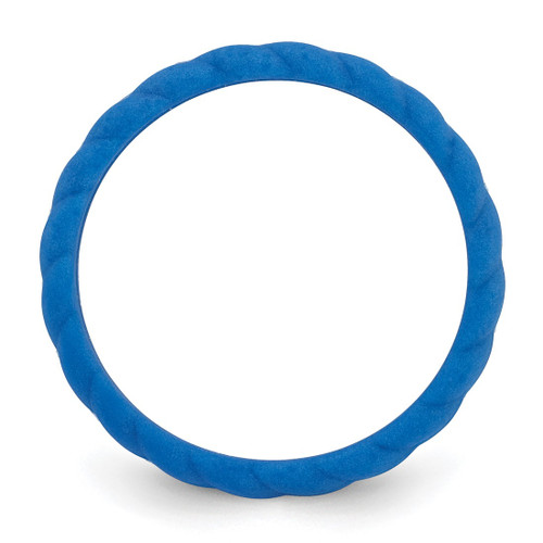 Silicone Blue 3 mm Braided Wedding Band - View 2