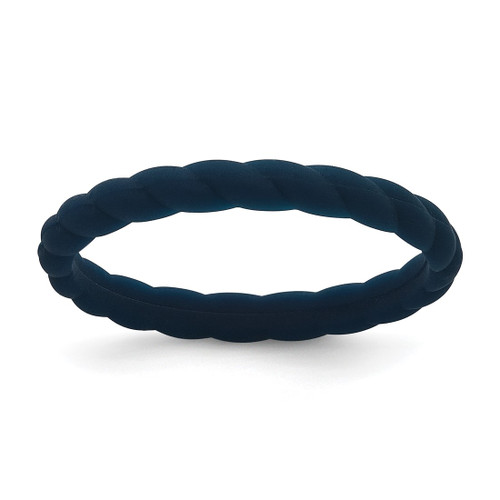 Silicone Midnight Blue 3 mm Braided Wedding Band