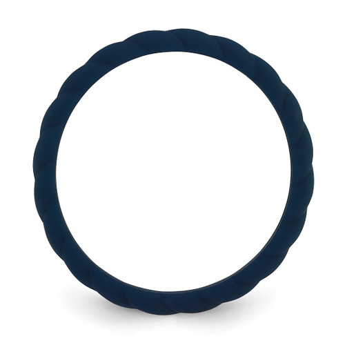 Silicone Midnight Blue 3 mm Braided Wedding Band - View 2