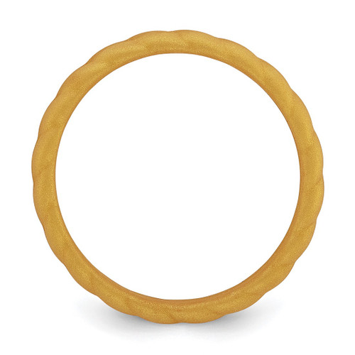 Silicone Metallic Gold 3 mm Braided Wedding Band - View 2