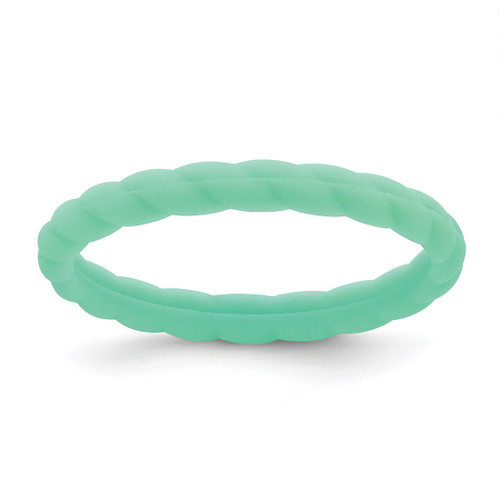 Silicone Mint Green 3 mm Braided Wedding Band