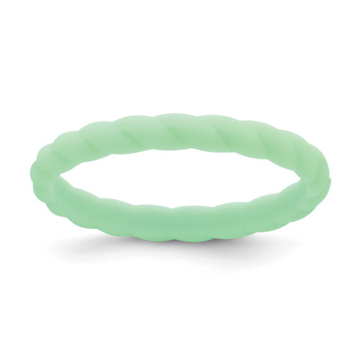Silicone Light Mint Green 3 mm Braided Wedding Band