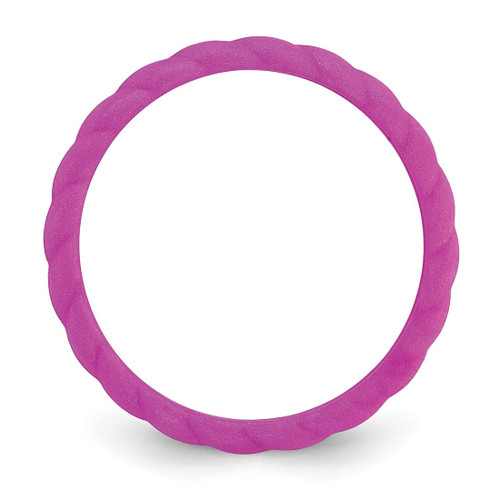 Silicone Plum Purple 3 mm Braided Wedding Band - View 2