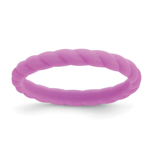 Silicone Purple 3 mm Braided Wedding Band